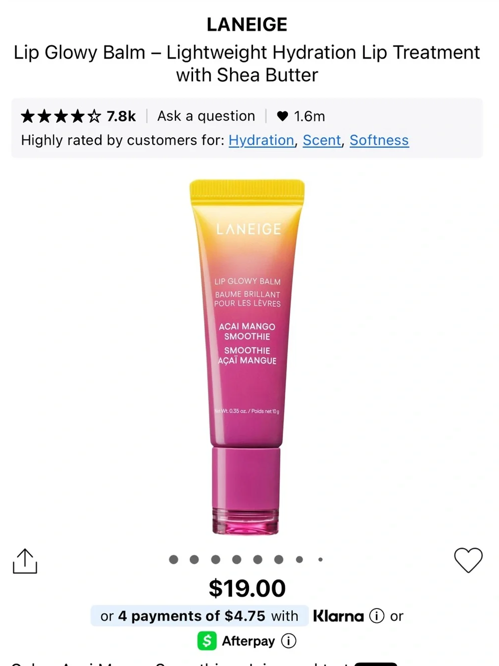 New- LANEIGE Acai Mango Smoothie Lip Glowy Balm and mini berry lip mask